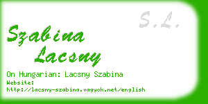 szabina lacsny business card